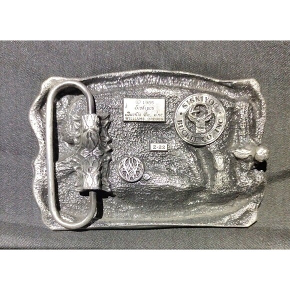 VINTAGE 1985 CANADA WILD AND WONDERFUL Western BELT BUCKLE BY SISKIYOU Z-22 - Picture 3 of 4